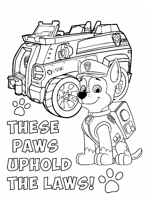 Psi patrol, kolorowanka do wydrukowania