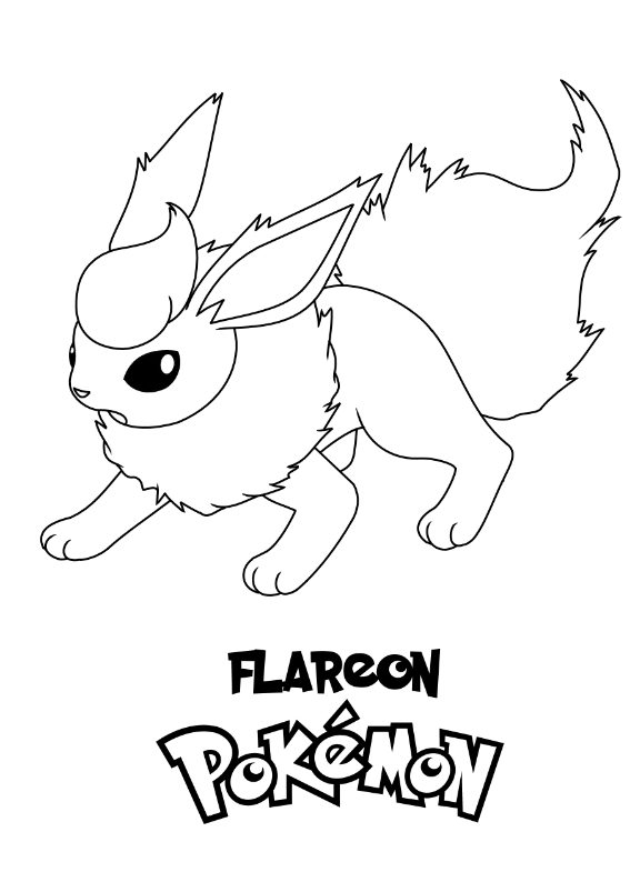 Pokemon Flareon Kolorowanka Do wydruku