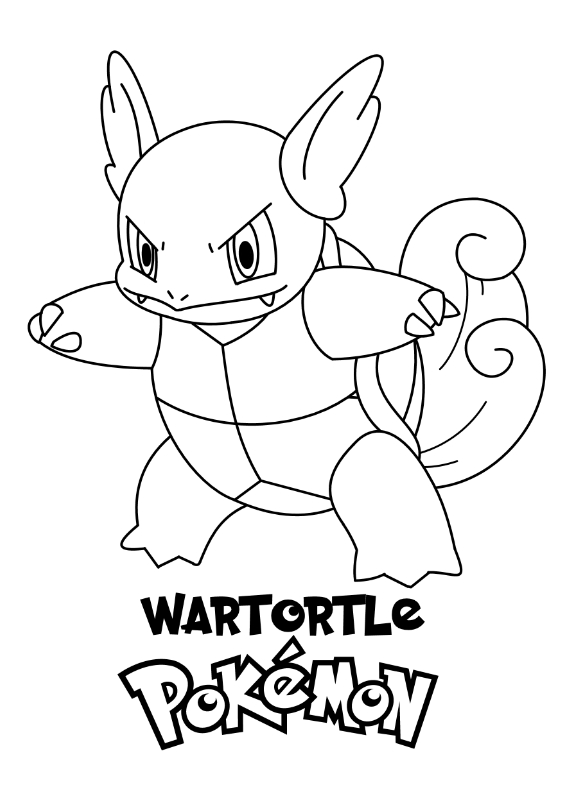 Pokemon Wartortle Kolorowanka Do wydruku