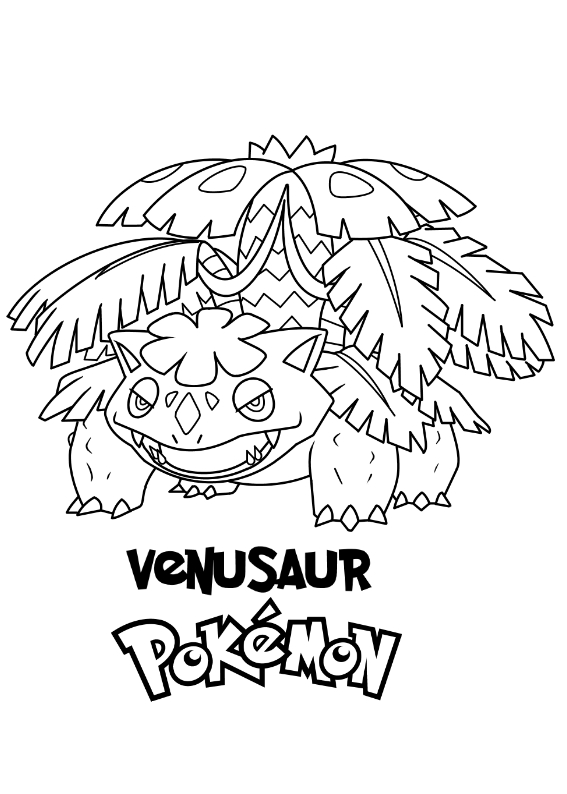 Pokemon Venusaur Kolorowanka Do wydruku