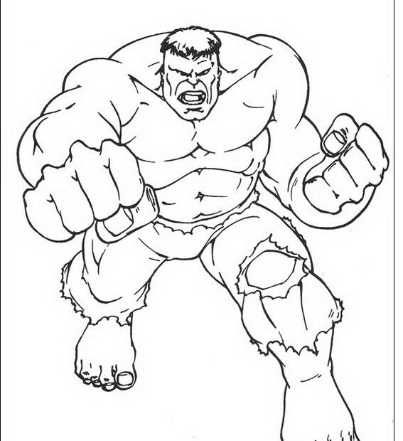 Hulk kolorowanka do wydruku, Zielony Avengers atakuje.