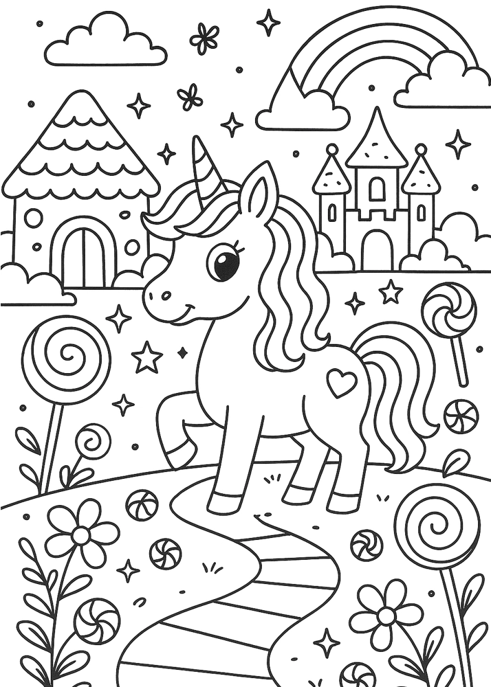 Kolorowanka jednorożec 1