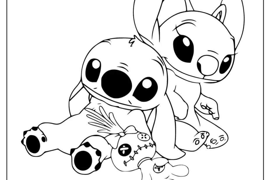 Kolorowanka Stitch kawaii – niebieski kosmiczny stworek (wersja 06)