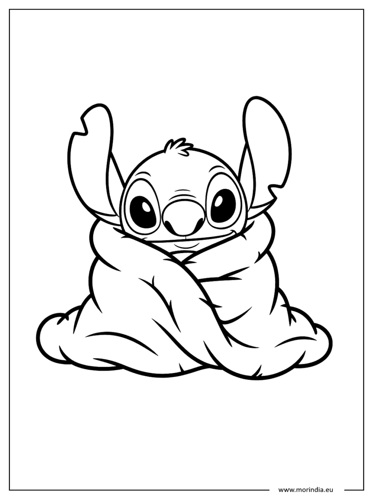 Kolorowanka Stitch kawaii – niebieski kosmiczny stworek (wersja 09)
