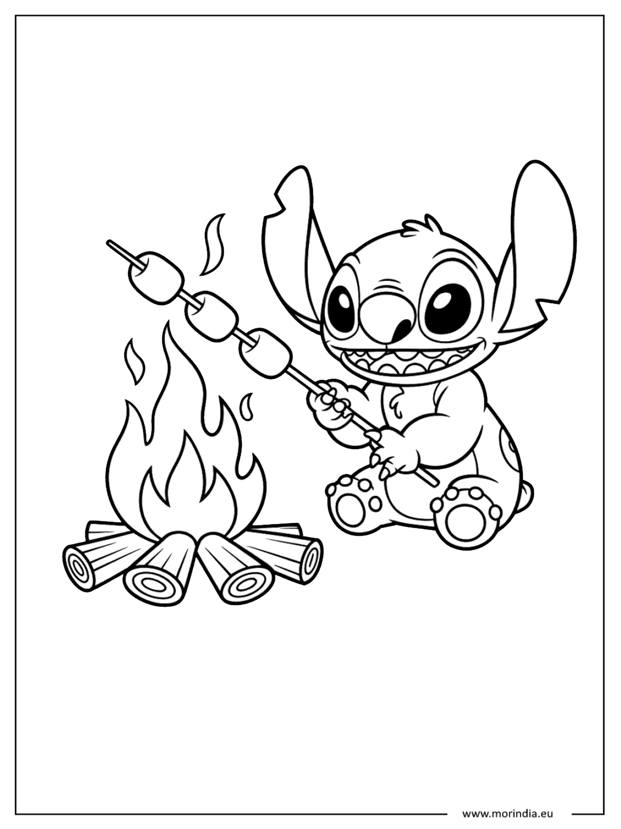 Kolorowanka Stitch kawaii – niebieski kosmiczny stworek (wersja 11)