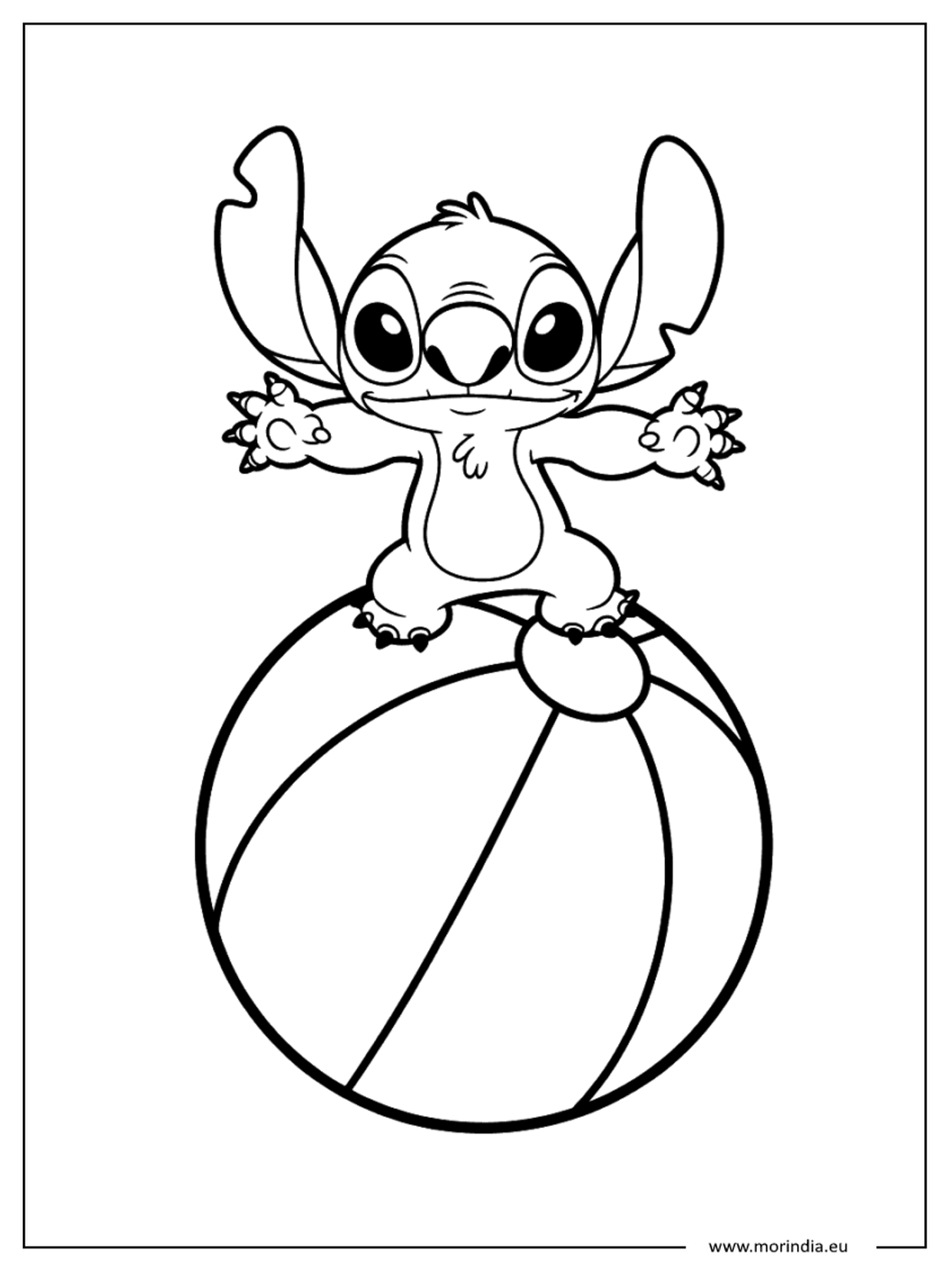 Kolorowanka Stitch kawaii – niebieski kosmiczny stworek (wersja 12)