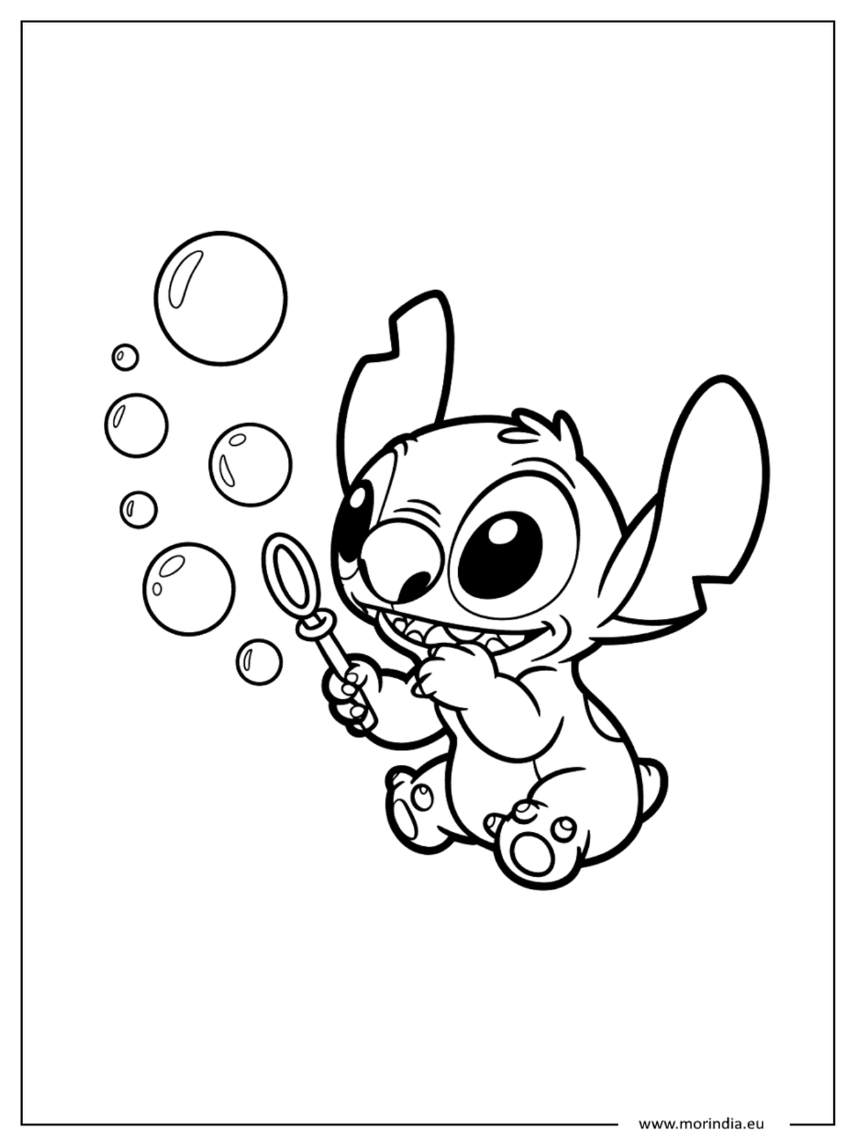 Kolorowanka Stitch kawaii – niebieski kosmiczny stworek (wersja 13)