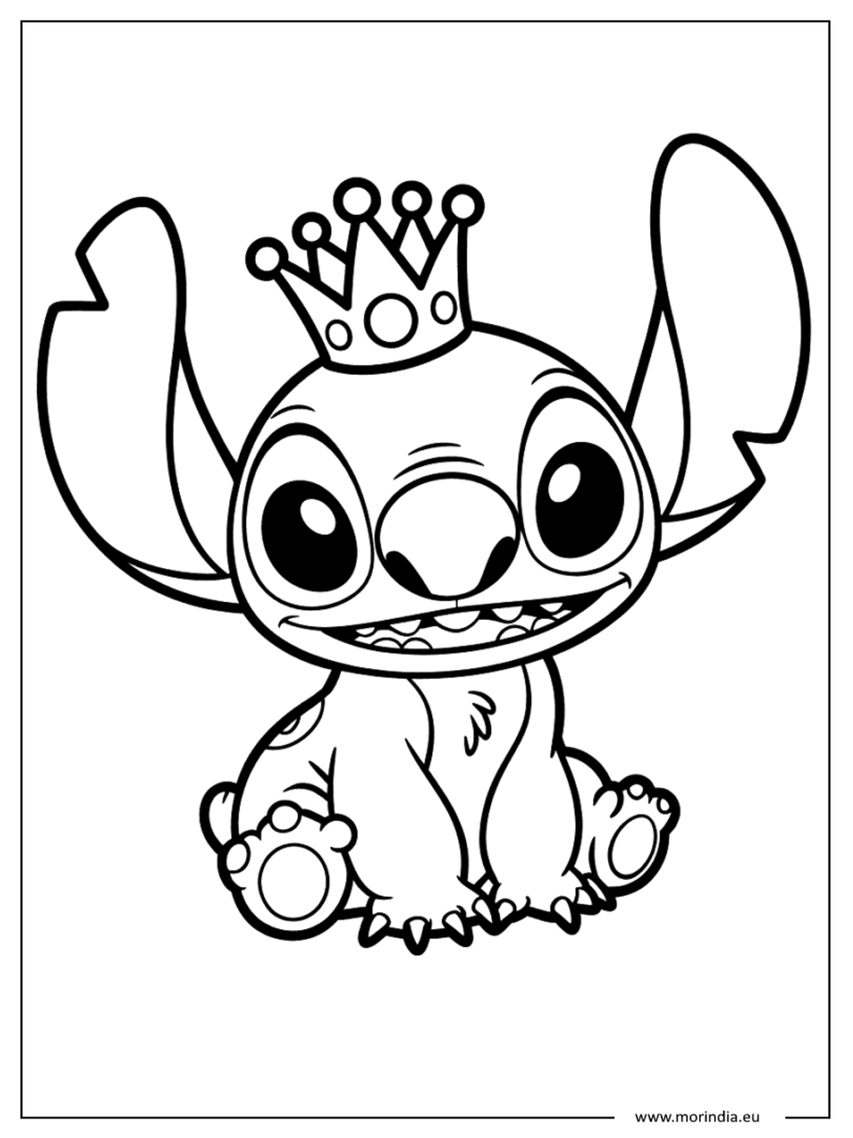 Kolorowanka Stitch kawaii – niebieski kosmiczny stworek (wersja 18)