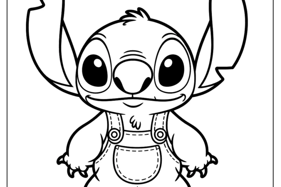 Kolorowanka Stitch kawaii – niebieski kosmiczny stworek (wersja 19)