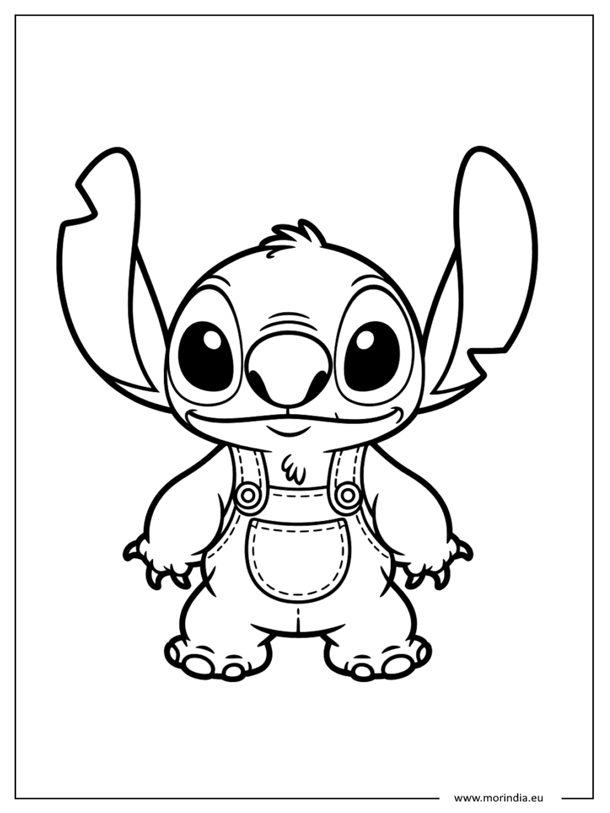 Kolorowanka Stitch kawaii – niebieski kosmiczny stworek (wersja 19)