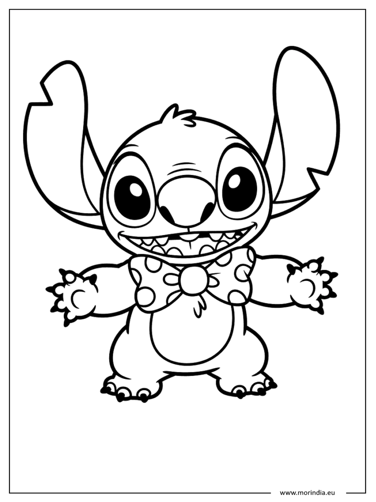 Kolorowanka Stitch kawaii – niebieski kosmiczny stworek (wersja 20)