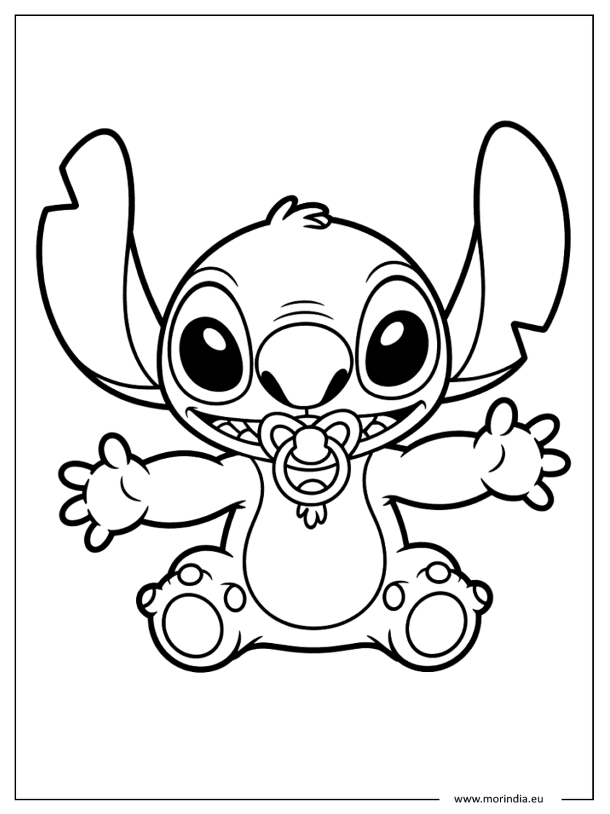 Kolorowanka Stitch kawaii – niebieski kosmiczny stworek (wersja 21)