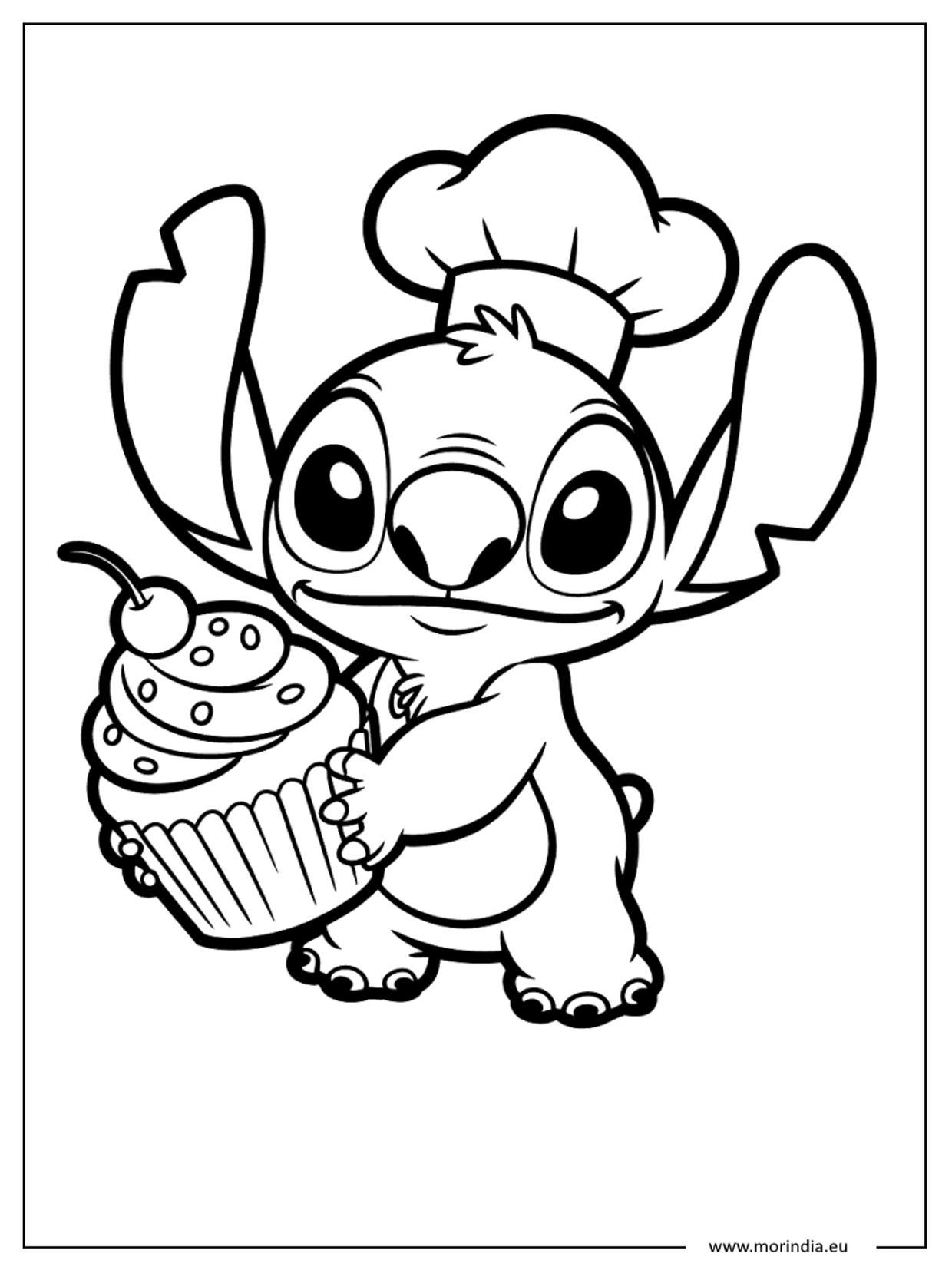 Kolorowanka Stitch kawaii – niebieski kosmiczny stworek (wersja 22)