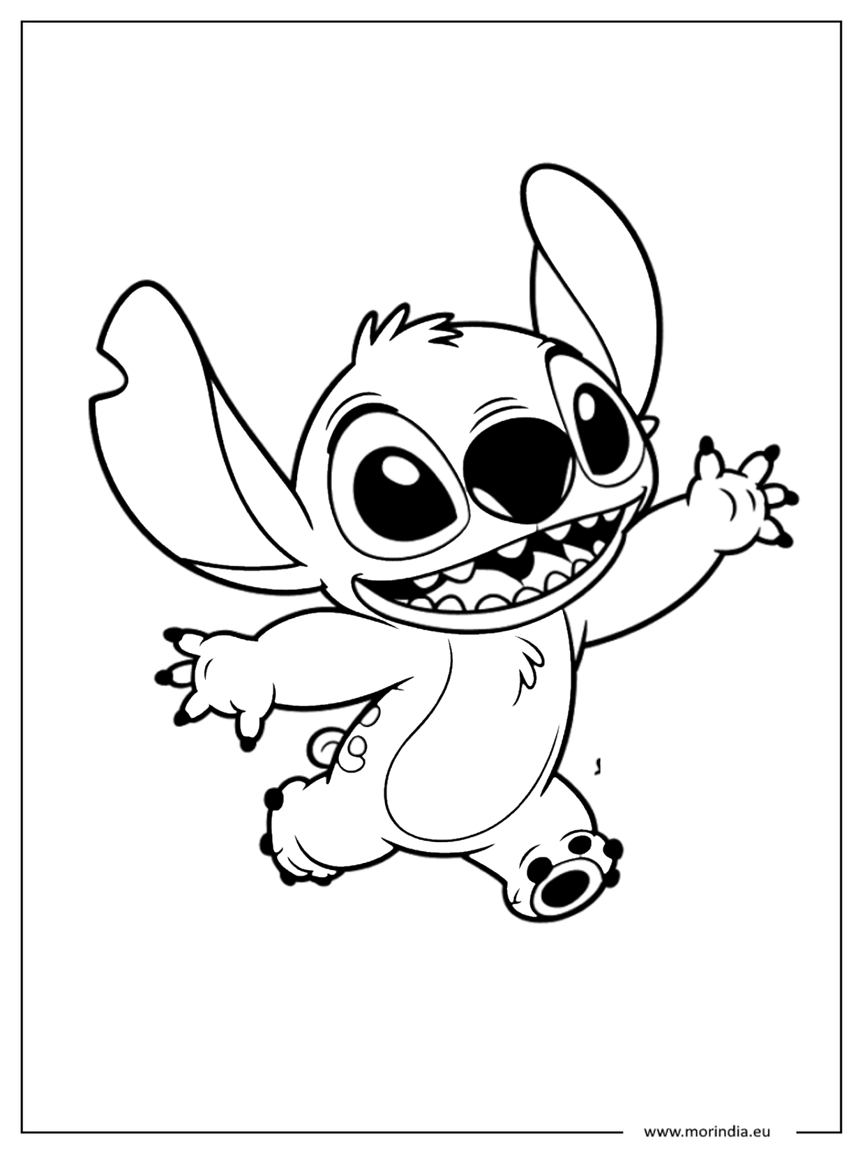 Kolorowanka Stitch kawaii – niebieski kosmiczny stworek (wersja 27)