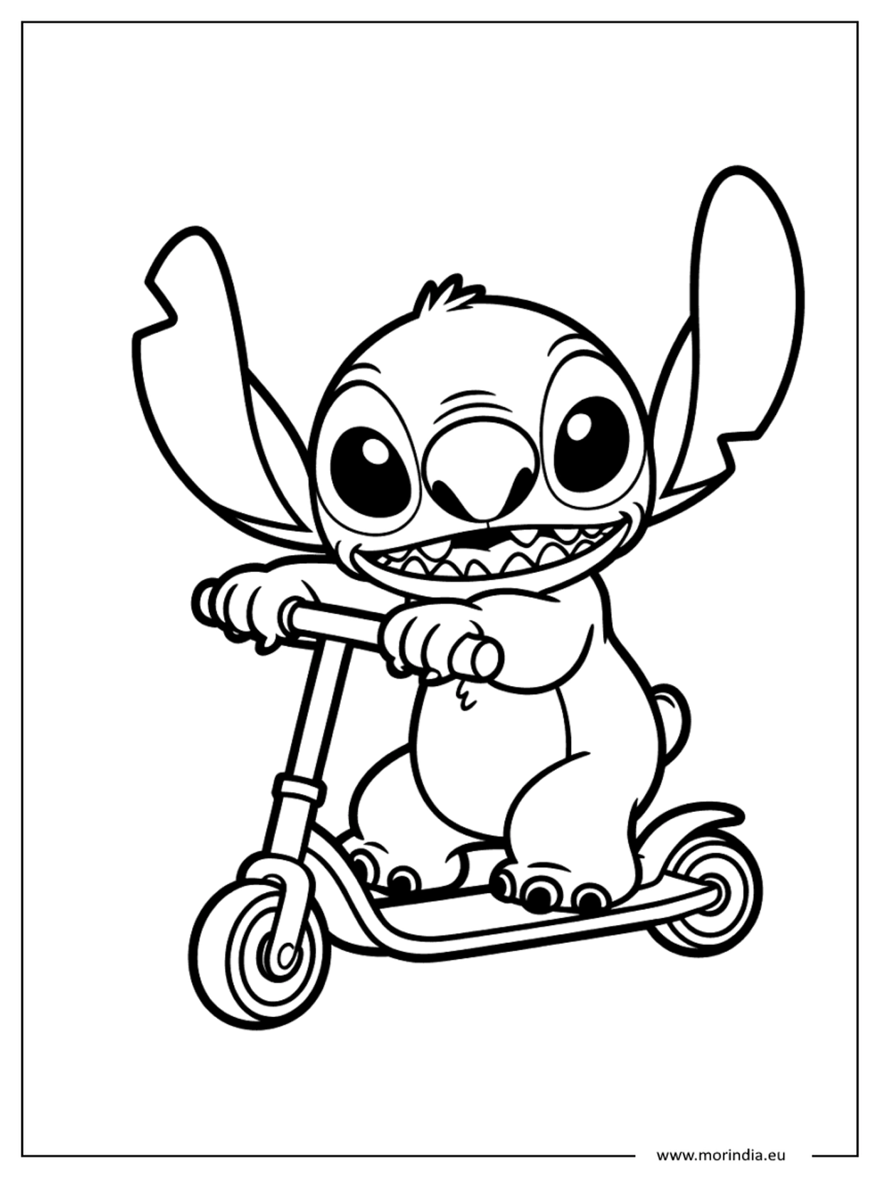 Kolorowanka Stitch kawaii – niebieski kosmiczny stworek (wersja 36)