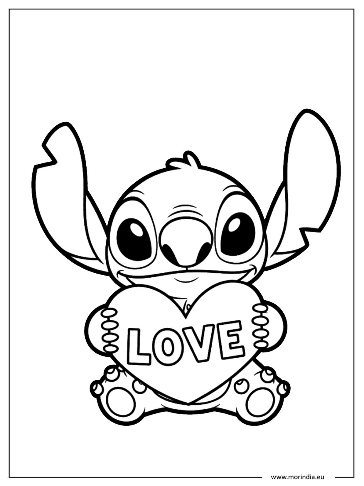 Kolorowanka Stitch kawaii – niebieski kosmiczny stworek (wersja 43)