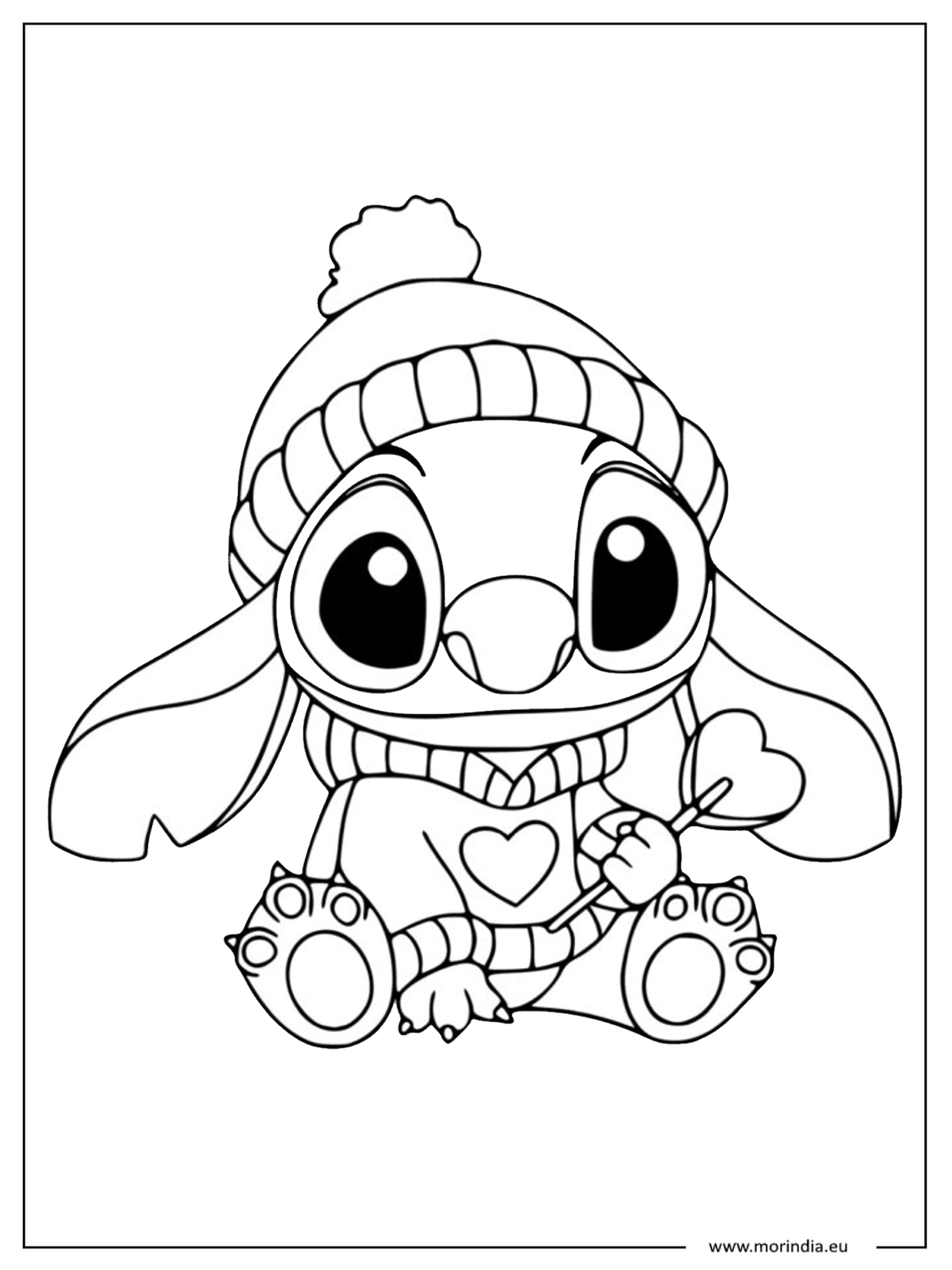 Kolorowanka Stitch kawaii – niebieski kosmiczny stworek (wersja 51)