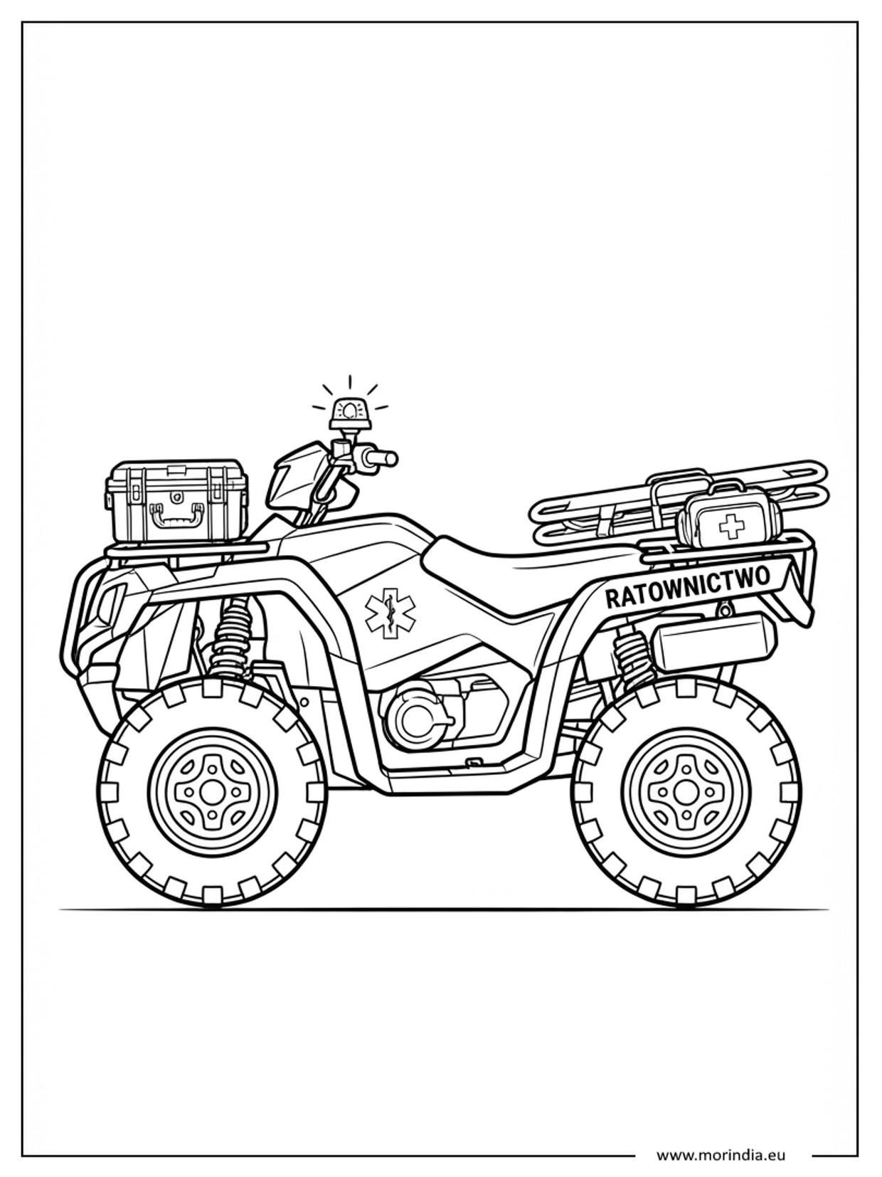Kolorowanka quad ratowniczy ATV do druku A4